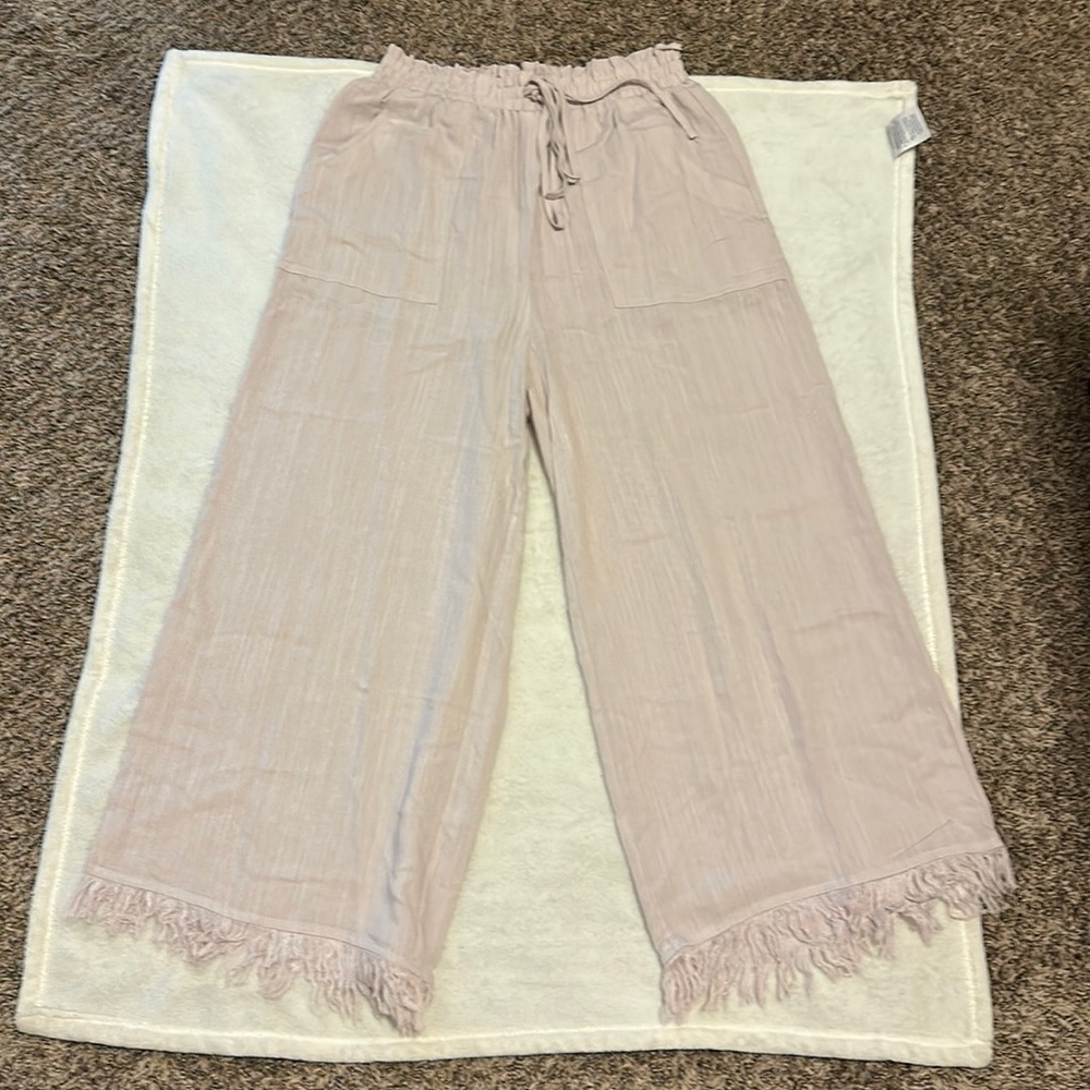 NWT MEDIUM RILEY GRACE SUN & SAND LINEN PANT